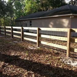 Wood fence in a yard