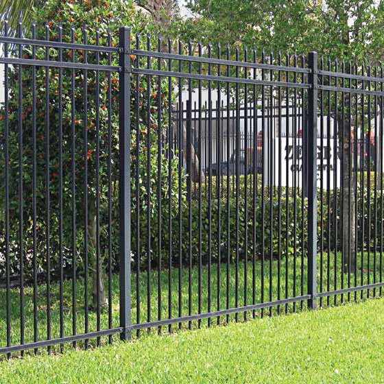 Aluminium fence in yard